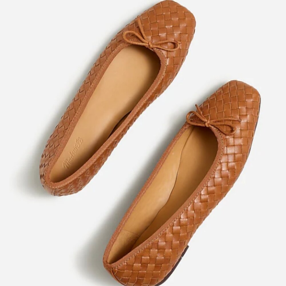 Madewell The Anelise Ballet Flat in Woven Leather NWOT
